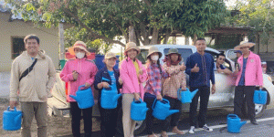 บำรุงดูแลต้นไม้ ณ บริเวณสองข้างทางริมถนนชนบท เส้นบ้านแสง-บ้านอีเซ
